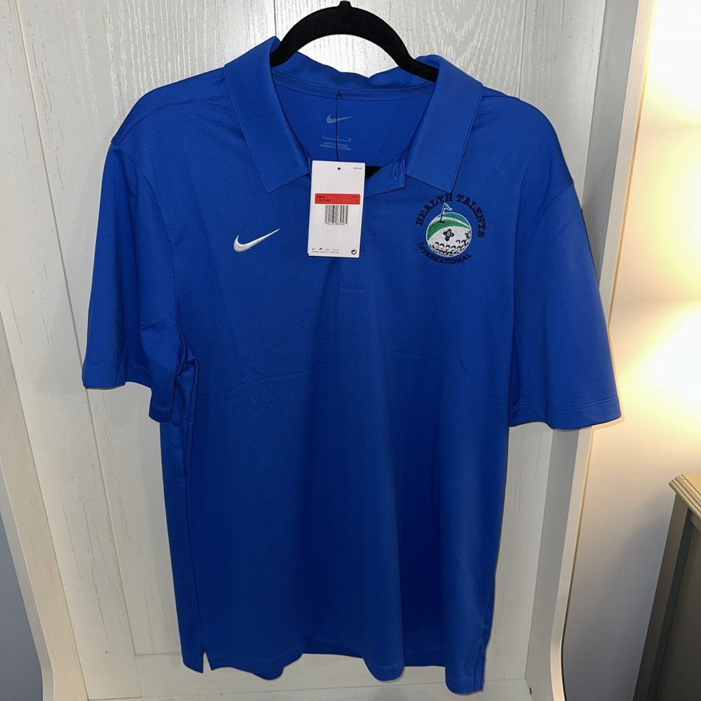 Nike Mens Dri-Fit Polo Shirt Sleeve Blue Size Large C14470-480 Monogrammed NWT